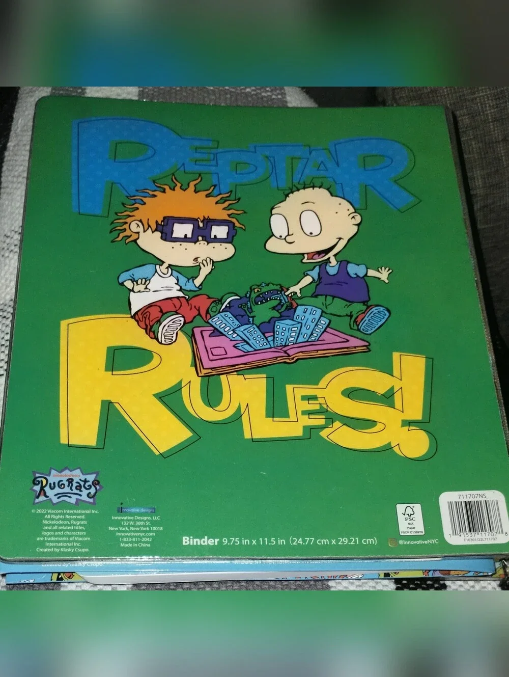 New Rugrats Reptar Rules! 3 Ring Binder Folder, Spiral Notebook & Paper Pad .